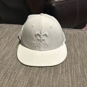 All White New Orleans Saints Hat
